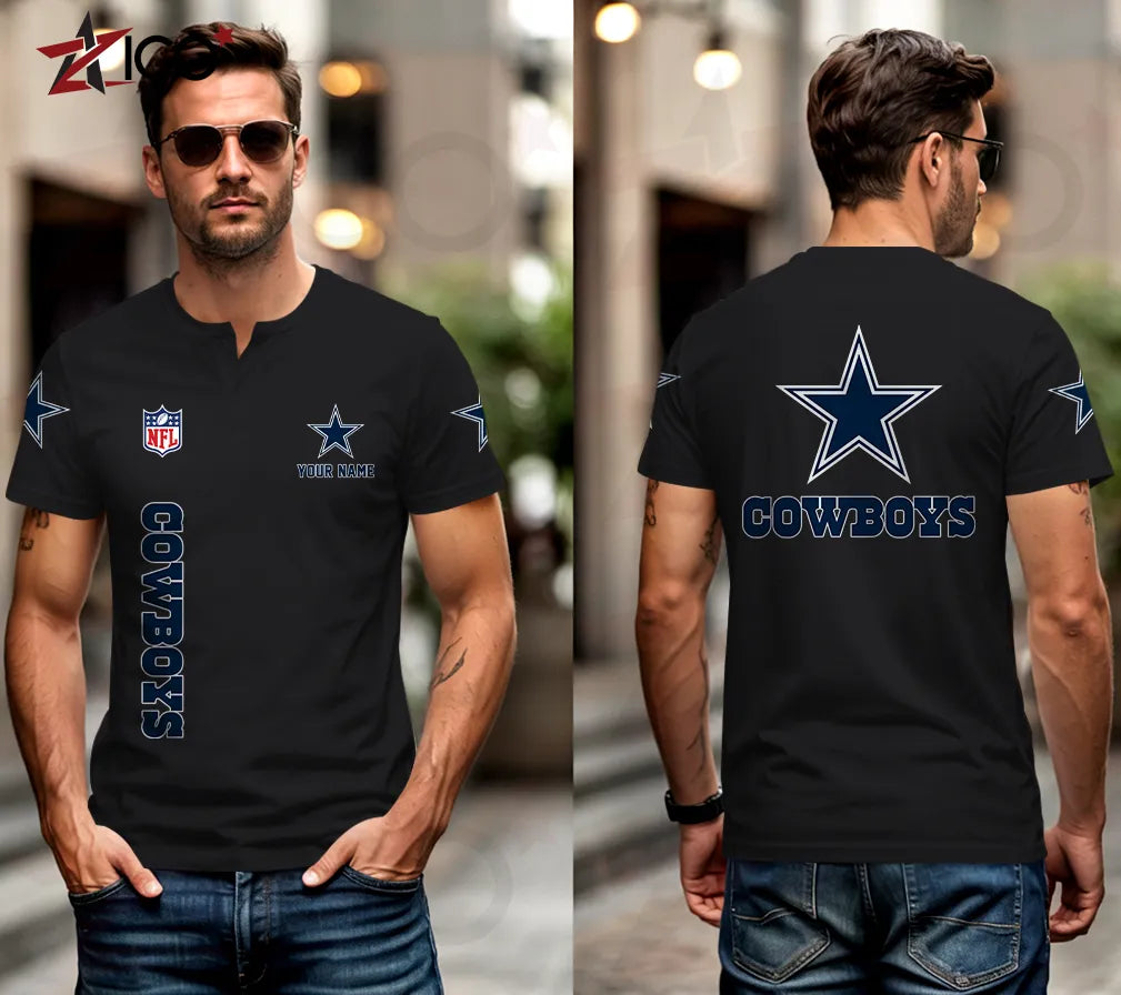 Dallas Cowboys Henley Short Sleeve T-Shirt Trending 2025 AZTG2DHS000041
