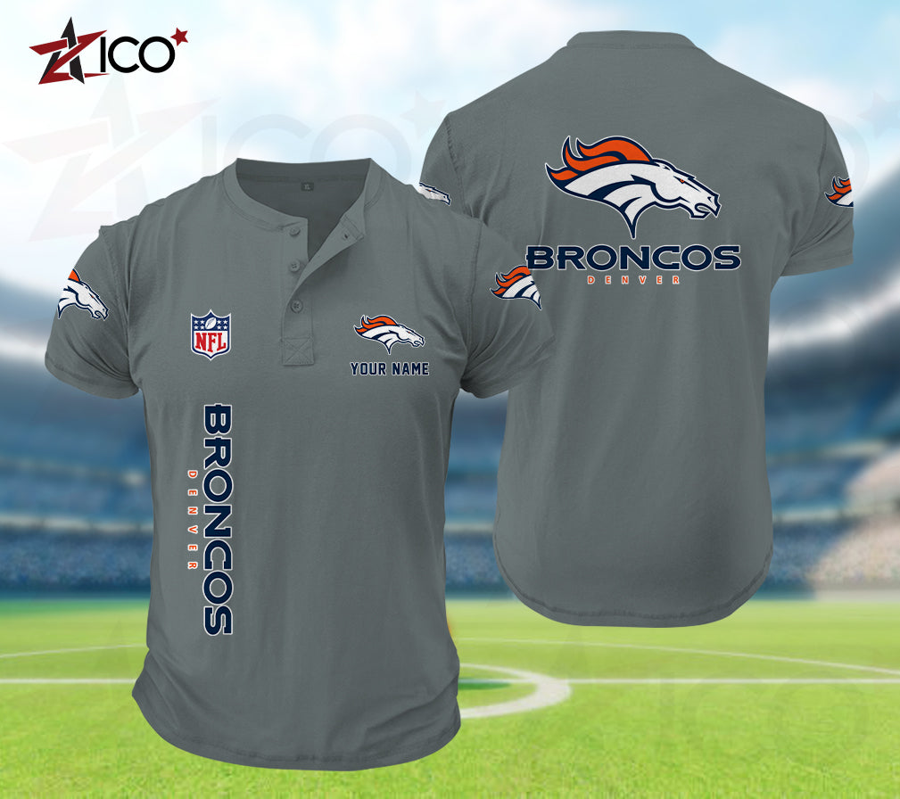 Denver Broncos Henley Short Sleeve T-Shirt Trending 2025 AZTG2DHS000042