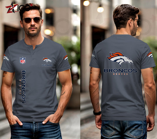 Denver Broncos Henley Short Sleeve T-Shirt Trending 2025 AZTG2DHS000042