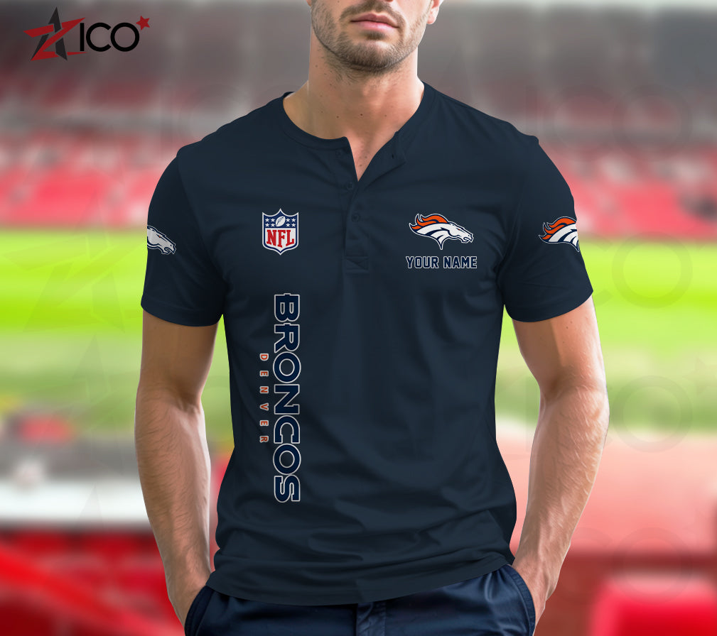Denver Broncos Henley Short Sleeve T-Shirt Trending 2025 AZTG2DHS000042