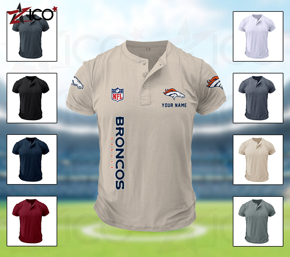 Denver Broncos Henley Short Sleeve T-Shirt Trending 2025 AZTG2DHS000042