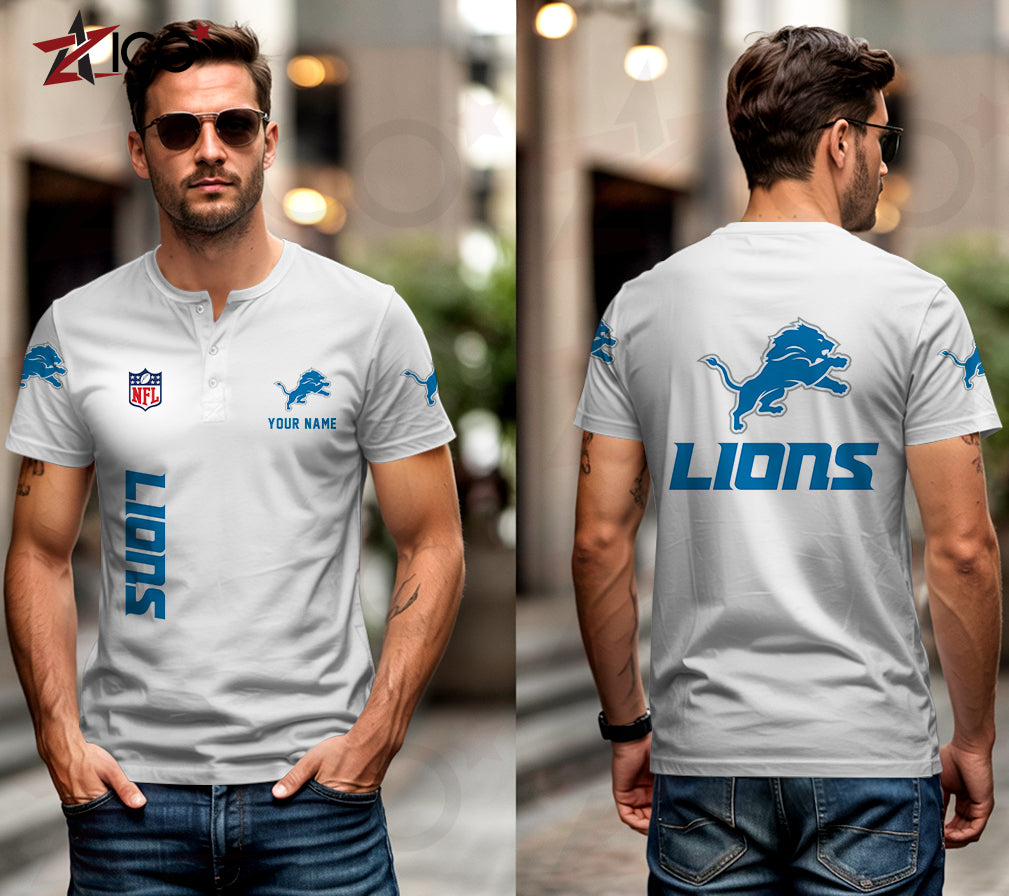Detroit Lions Henley Short Sleeve T-Shirt Trending 2025 AZTG2DHS000043