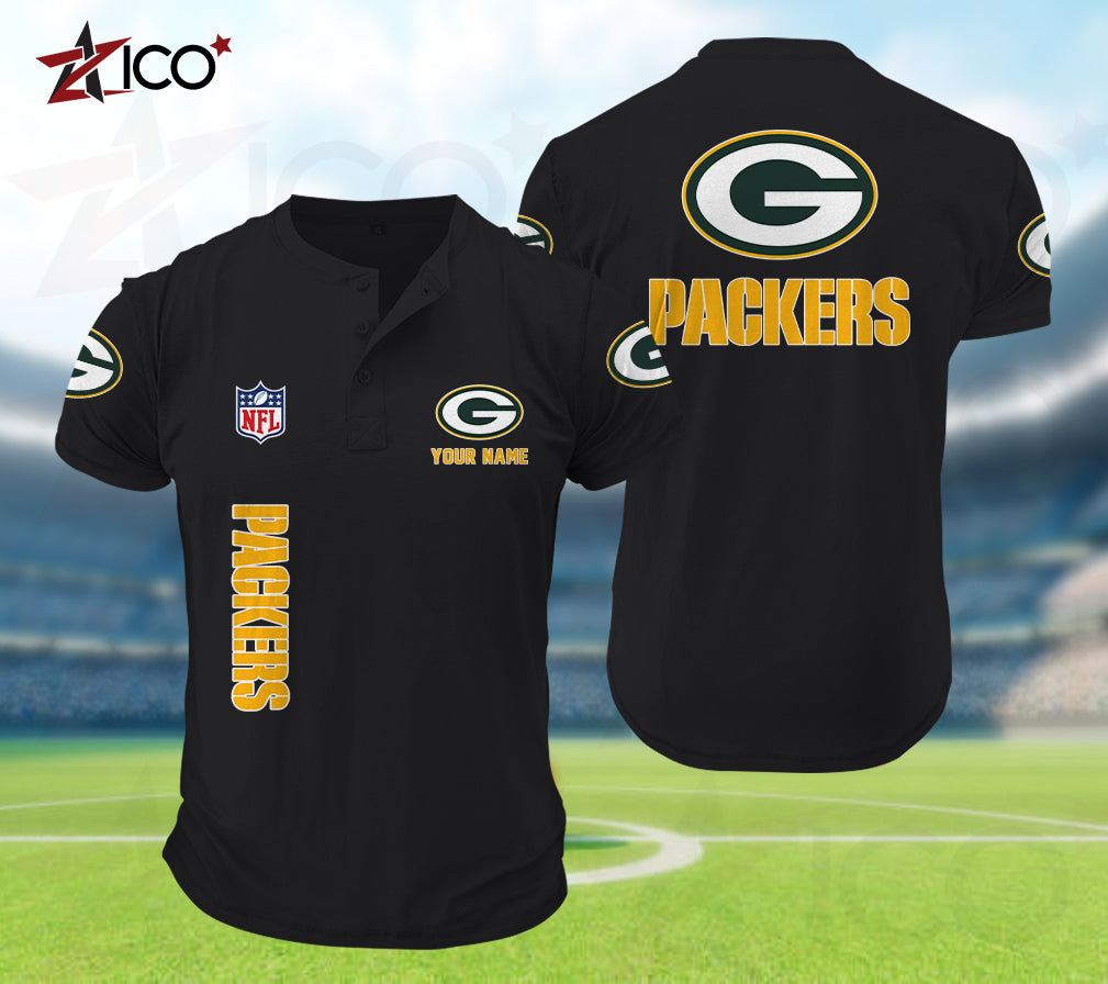 Green Bay Packers Henley Short Sleeve T-Shirt Trending 2025 AZTG2DHS000044