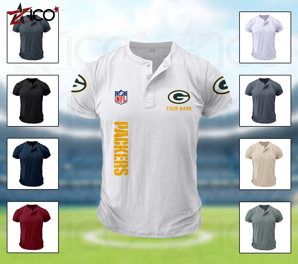 Green Bay Packers Henley Short Sleeve T-Shirt Trending 2025 AZTG2DHS000044