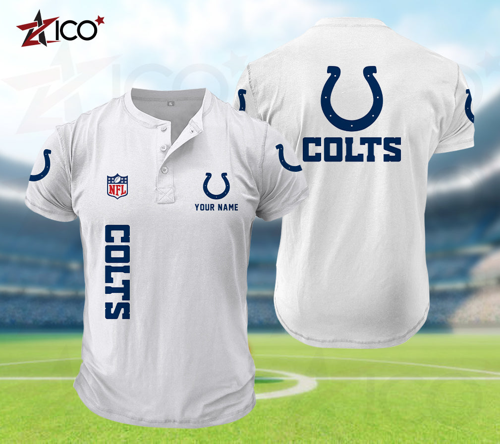 Indianapolis Colts Henley Short Sleeve T-Shirt Trending 2025 AZTG2DHS000046