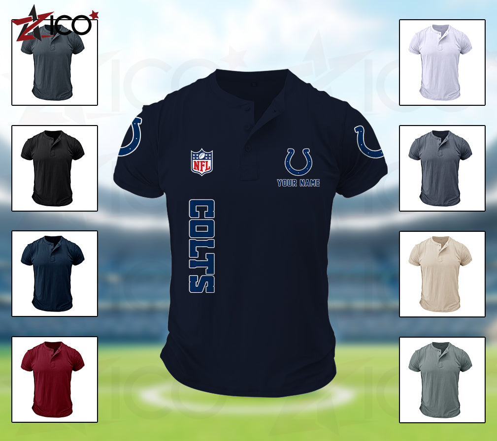 Indianapolis Colts Henley Short Sleeve T-Shirt Trending 2025 AZTG2DHS000046