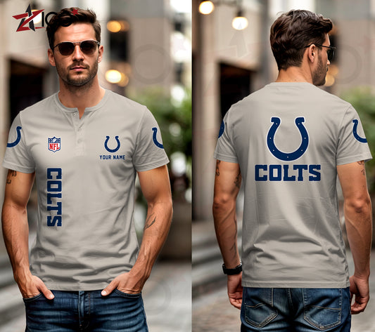 Indianapolis Colts Henley Short Sleeve T-Shirt Trending 2025 AZTG2DHS000046