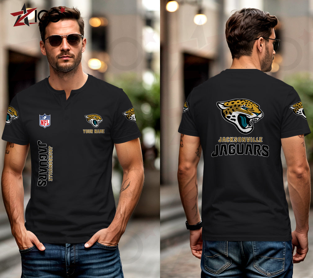 Jacksonville Jaguars Henley Short Sleeve T-Shirt Trending 2025 AZTG2DHS000047
