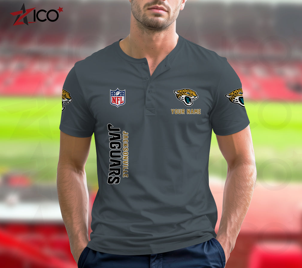 Jacksonville Jaguars Henley Short Sleeve T-Shirt Trending 2025 AZTG2DHS000047