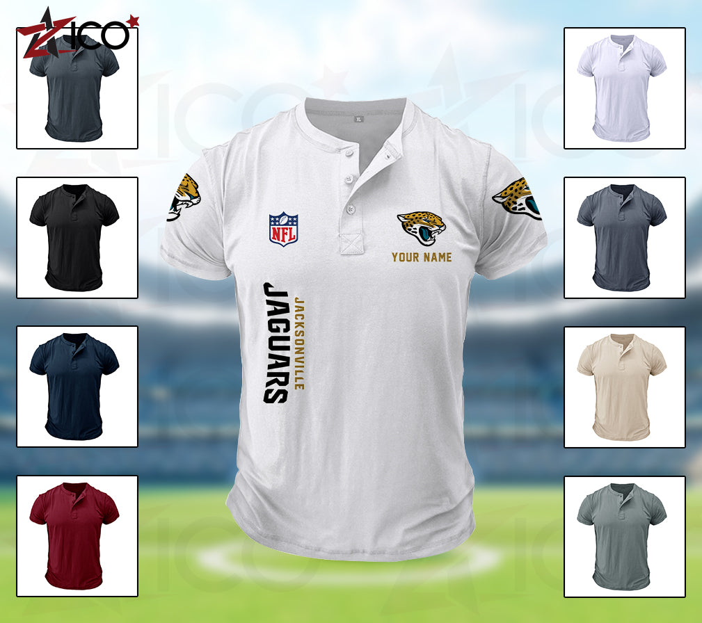Jacksonville Jaguars Henley Short Sleeve T-Shirt Trending 2025 AZTG2DHS000047