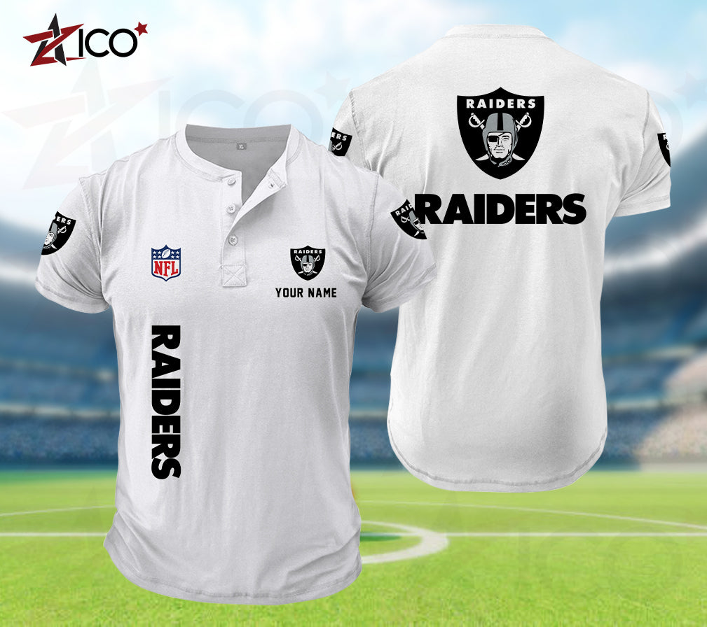Las Vegas Raiders Henley Short Sleeve T-Shirt Trending 2025 AZTG2DHS000049