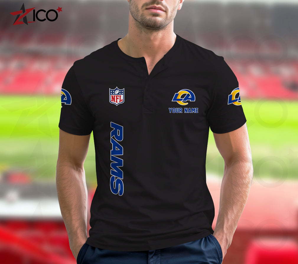 Los Angeles Rams Henley Short Sleeve T-Shirt Trending 2025 AZTG2DHS000051