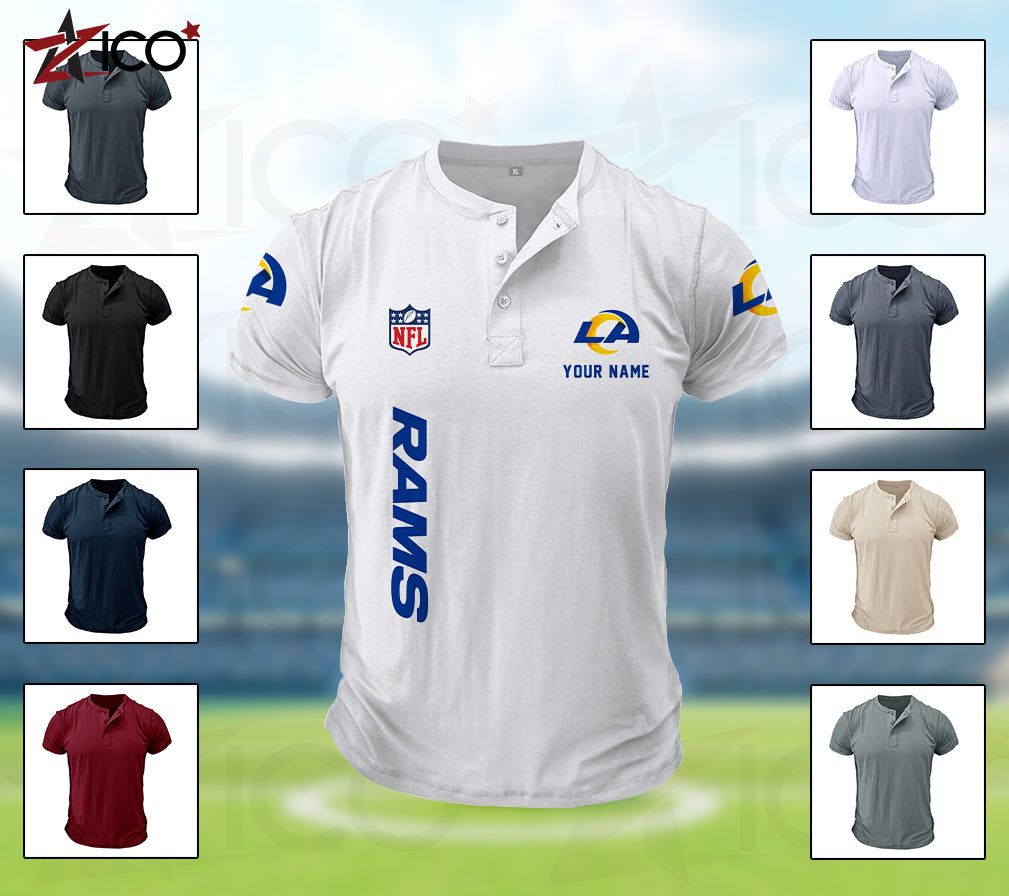 Los Angeles Rams Henley Short Sleeve T-Shirt Trending 2025 AZTG2DHS000051