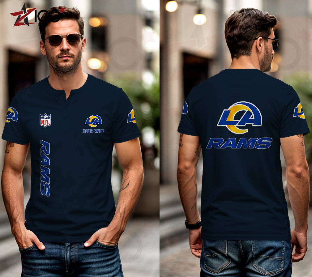 Los Angeles Rams Henley Short Sleeve T-Shirt Trending 2025 AZTG2DHS000051