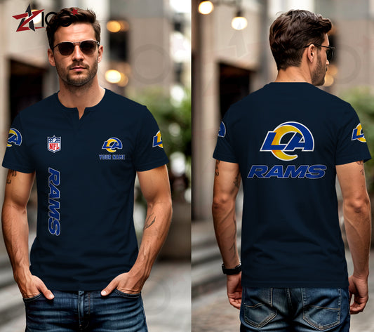 Los Angeles Rams Henley Short Sleeve T-Shirt Trending 2025 AZTG2DHS000051