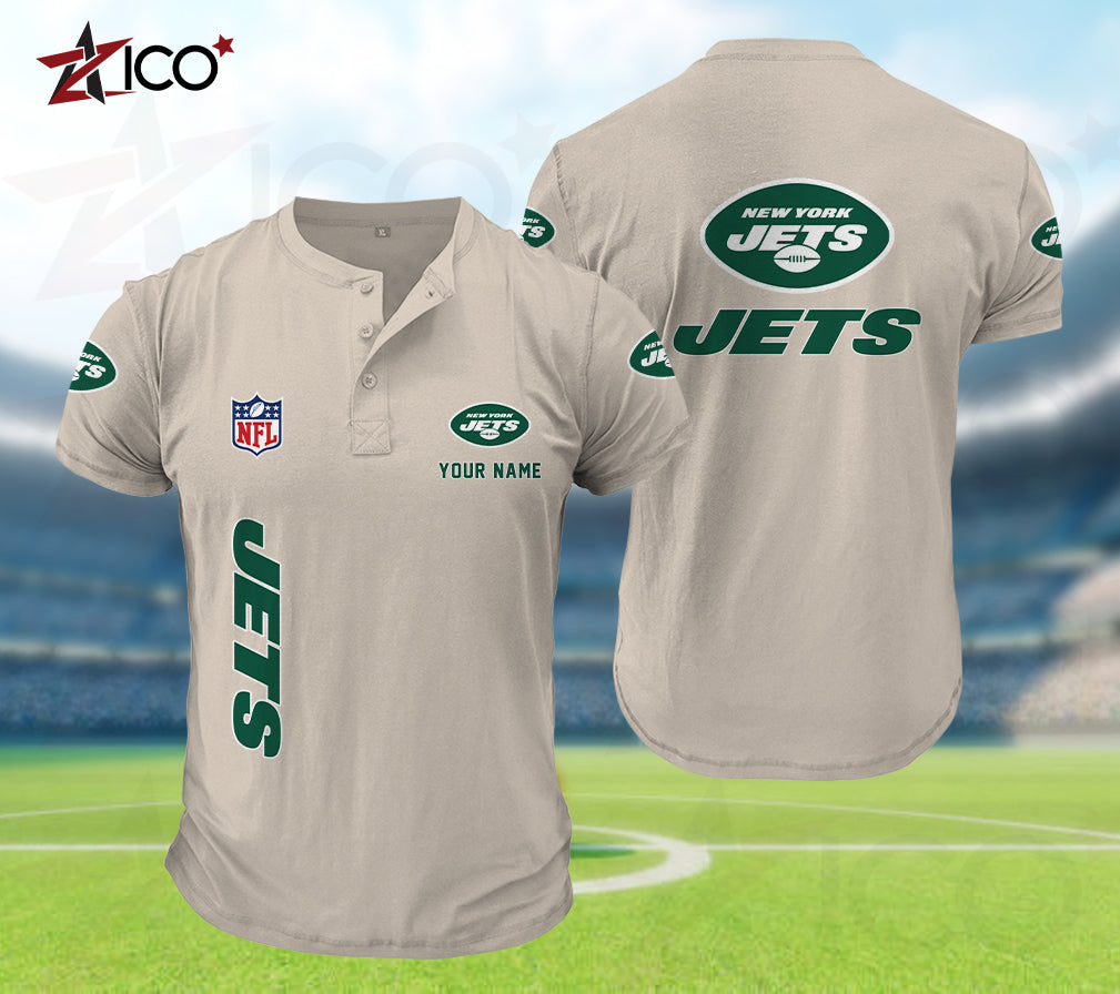 New York Jets Henley Short Sleeve T-Shirt Trending 2025 AZTG2DHS000057