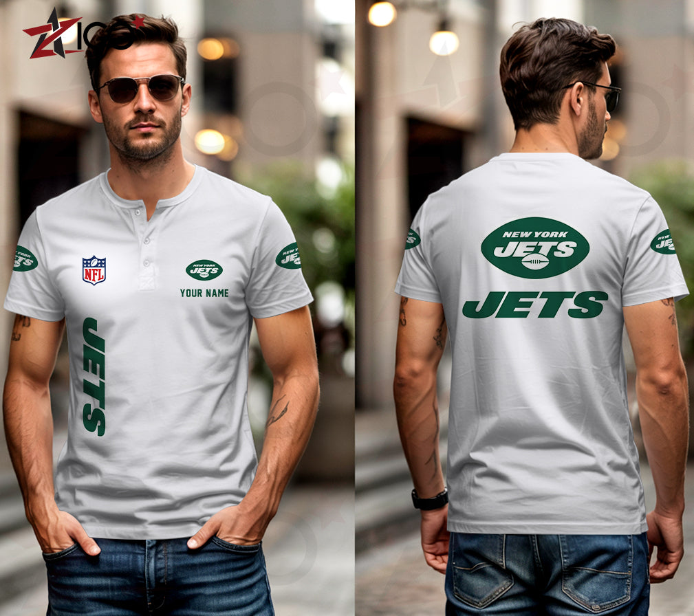New York Jets Henley Short Sleeve T-Shirt Trending 2025 AZTG2DHS000057