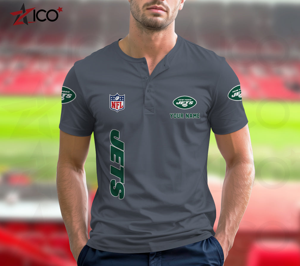 New York Jets Henley Short Sleeve T-Shirt Trending 2025 AZTG2DHS000057