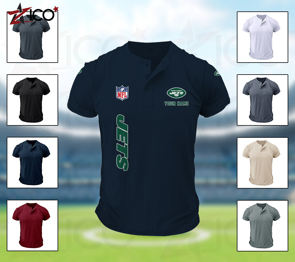 New York Jets Henley Short Sleeve T-Shirt Trending 2025 AZTG2DHS000057
