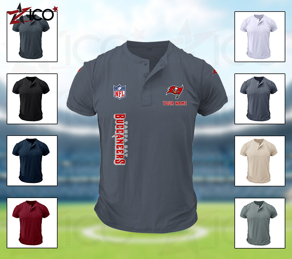 Tampa Bay Buccaneers Henley Short Sleeve T-Shirt Trending 2025 AZTG2DHS000062
