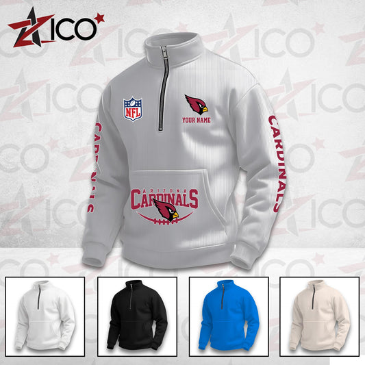 Arizona Cardinals High Neck Half Zip Pocket Sweatshirt New Trending AZTG2DPS000033