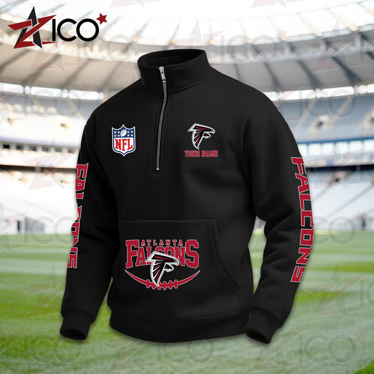 Atlanta Falcons High Neck Half Zip Pocket Sweatshirt New Trending AZTG2DPS000034
