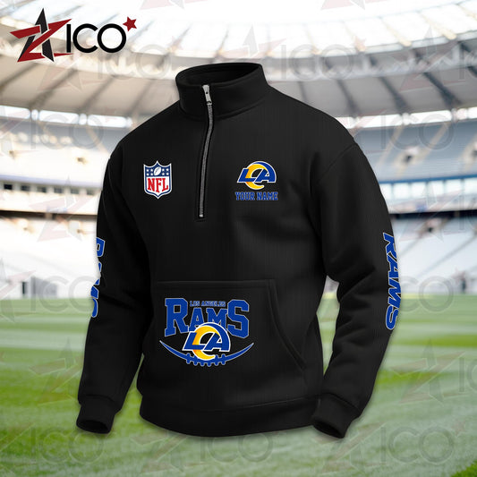 Los Angeles Rams High Neck Half Zip Pocket Sweatshirt New Trending AZTG2DPS000051