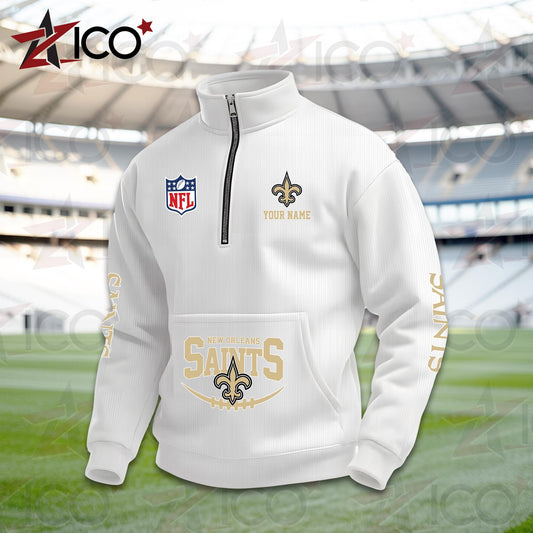 New Orleans Saints High Neck Half Zip Pocket Sweatshirt New Trending AZTG2DPS000055
