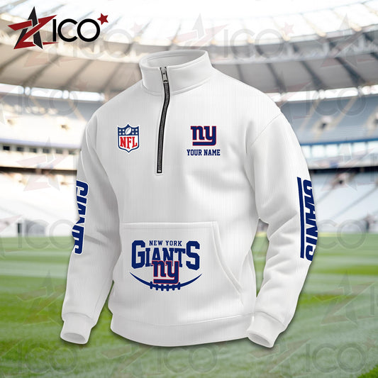 New York Giants High Neck Half Zip Pocket Sweatshirt New Trending AZTG2DPS000056