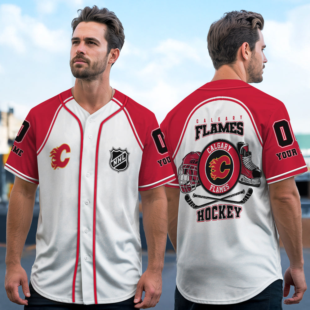 Calgary Flames Baseball Jersey New Collection NHL AZTGBJS000067