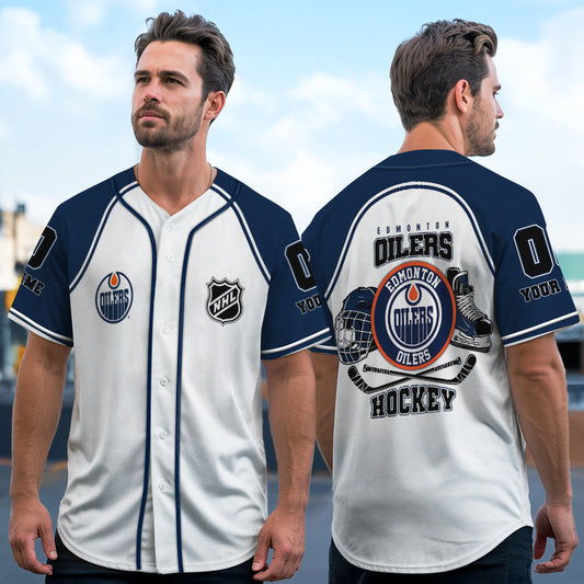 Edmonton Oilers Baseball Jersey New Collection NHL AZTGBJS000074