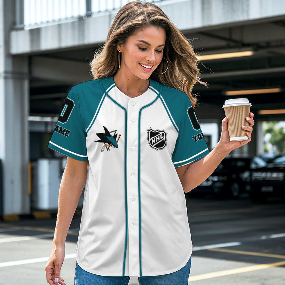 San Jose Sharks Baseball Jersey New Collection NHL AZTGBJS000086