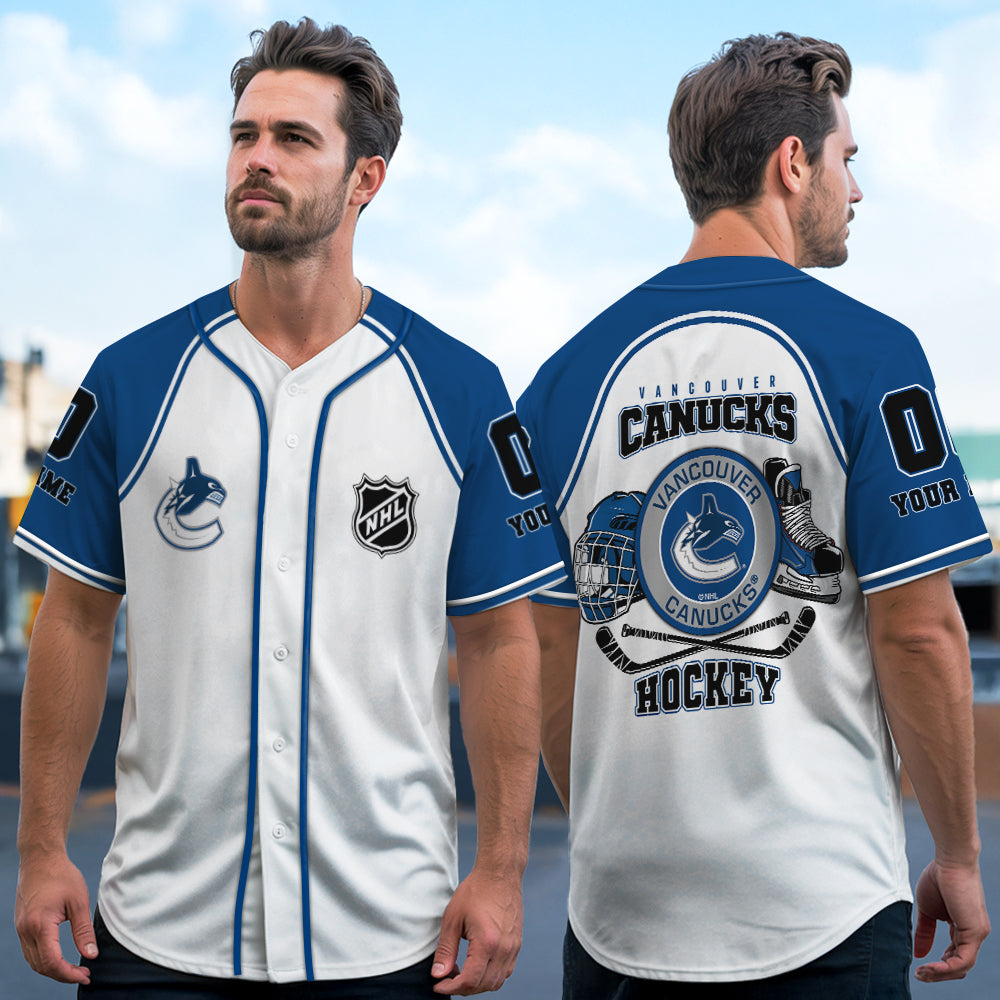 Vancouver Canucks Baseball Jersey New Collection NHL AZTGBJS000092
