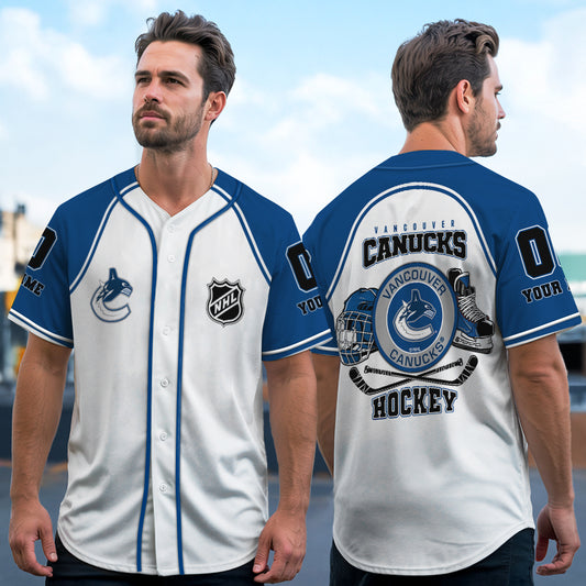 Vancouver Canucks Baseball Jersey New Collection NHL AZTGBJS000092
