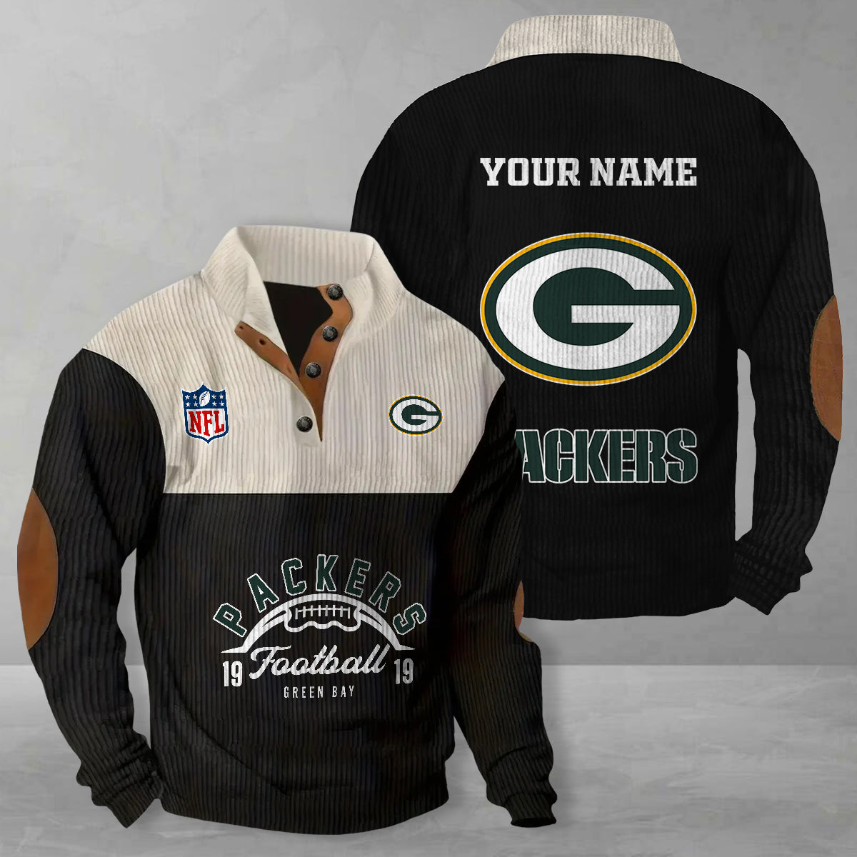 Green Bay Packers Colorful Stand Collar Sweatshirt New Collection AZTGCSSW000039