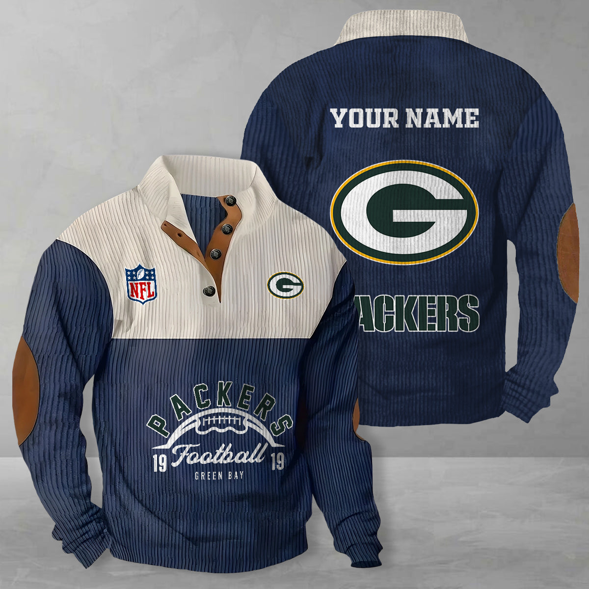 Green Bay Packers Colorful Stand Collar Sweatshirt New Collection AZTGCSSW000039