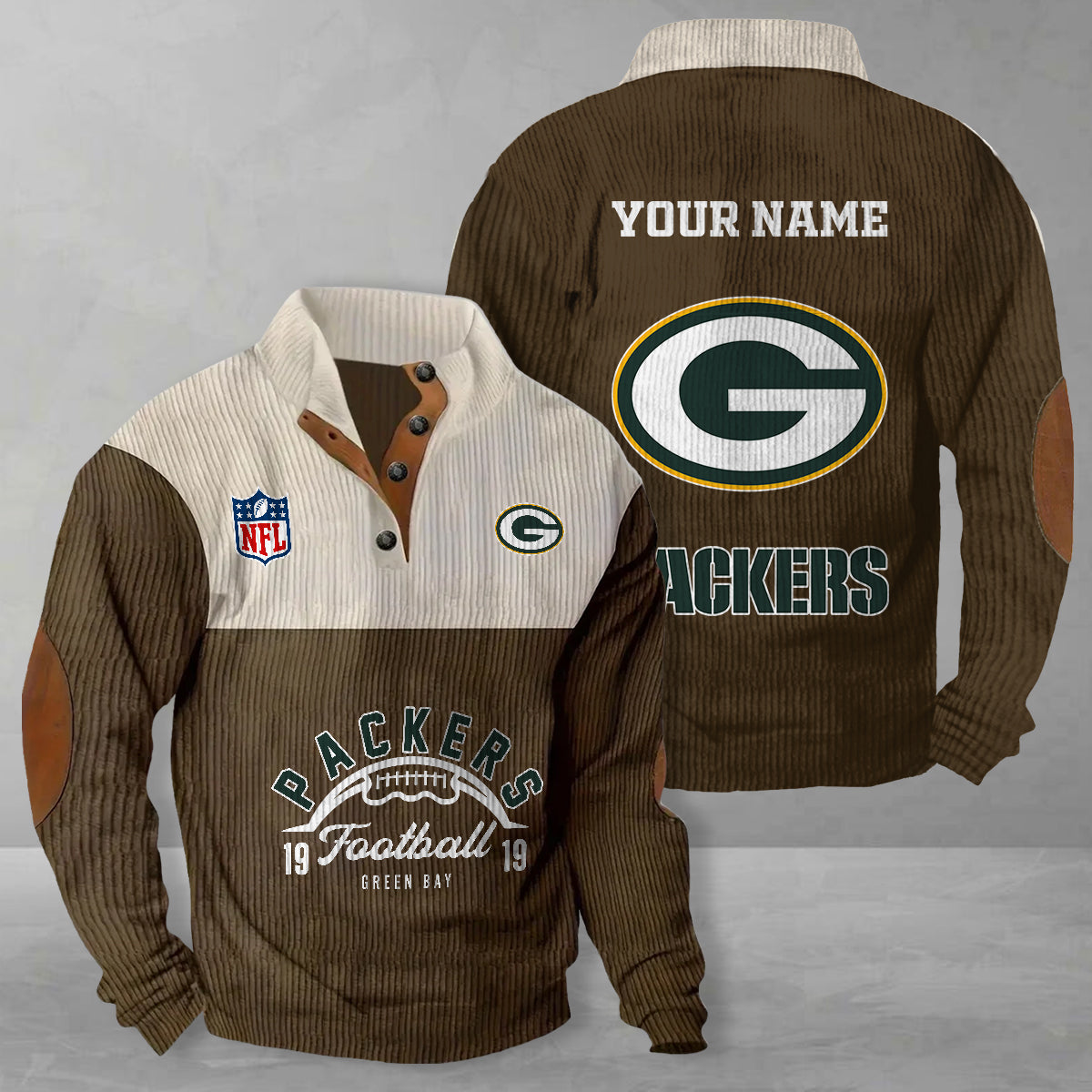Green Bay Packers Colorful Stand Collar Sweatshirt New Collection AZTGCSSW000039