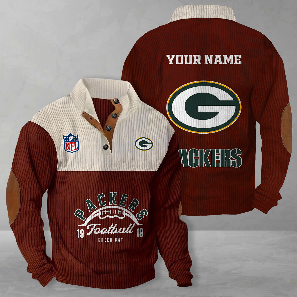 Green Bay Packers Colorful Stand Collar Sweatshirt New Collection AZTGCSSW000039