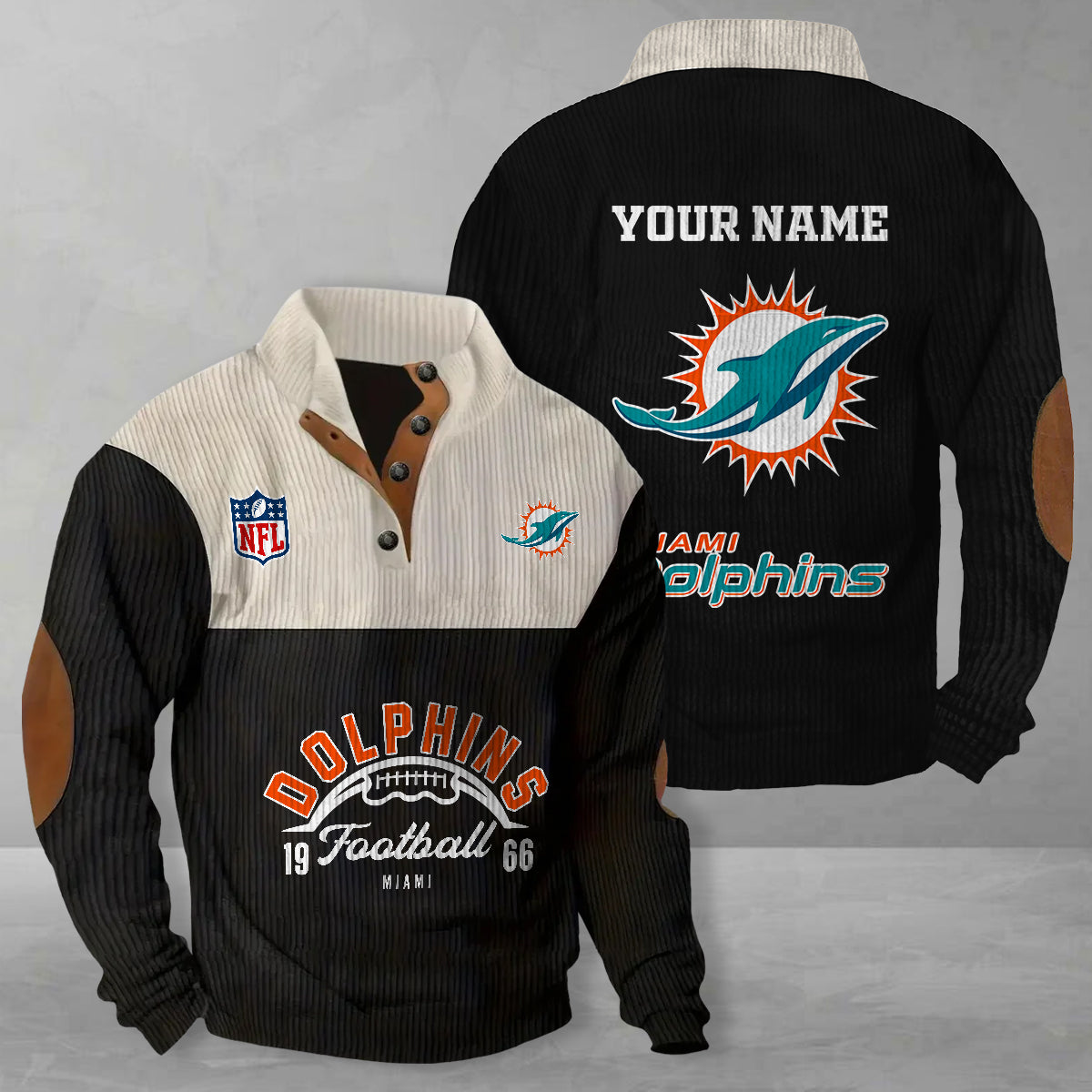 Miami Dolphins Colorful Stand Collar Sweatshirt New Collection AZTGCSSW000060