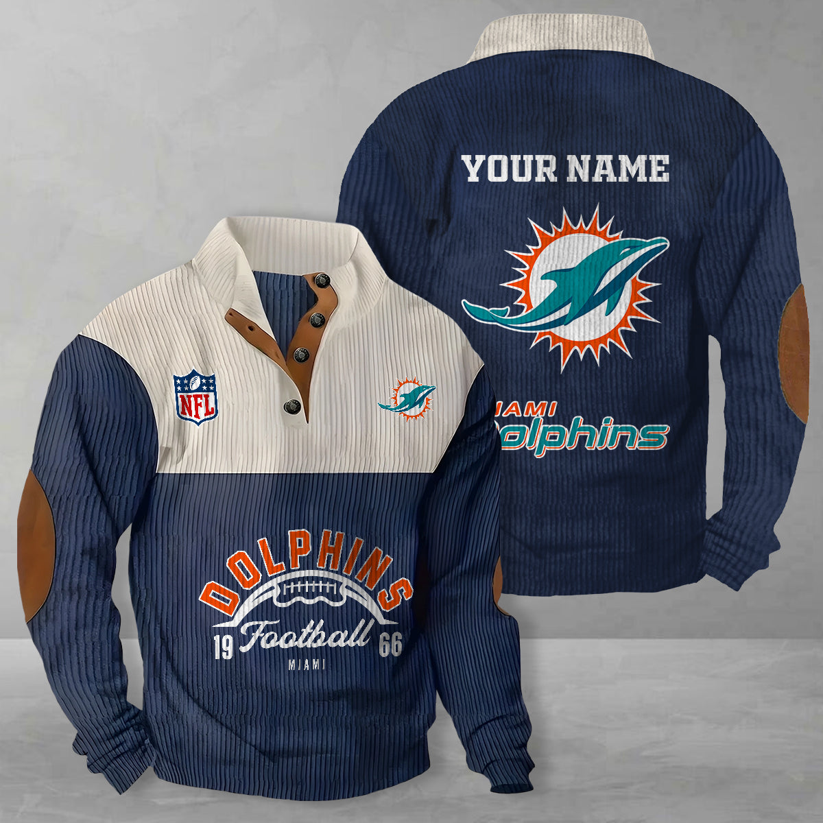 Miami Dolphins Colorful Stand Collar Sweatshirt New Collection AZTGCSSW000060