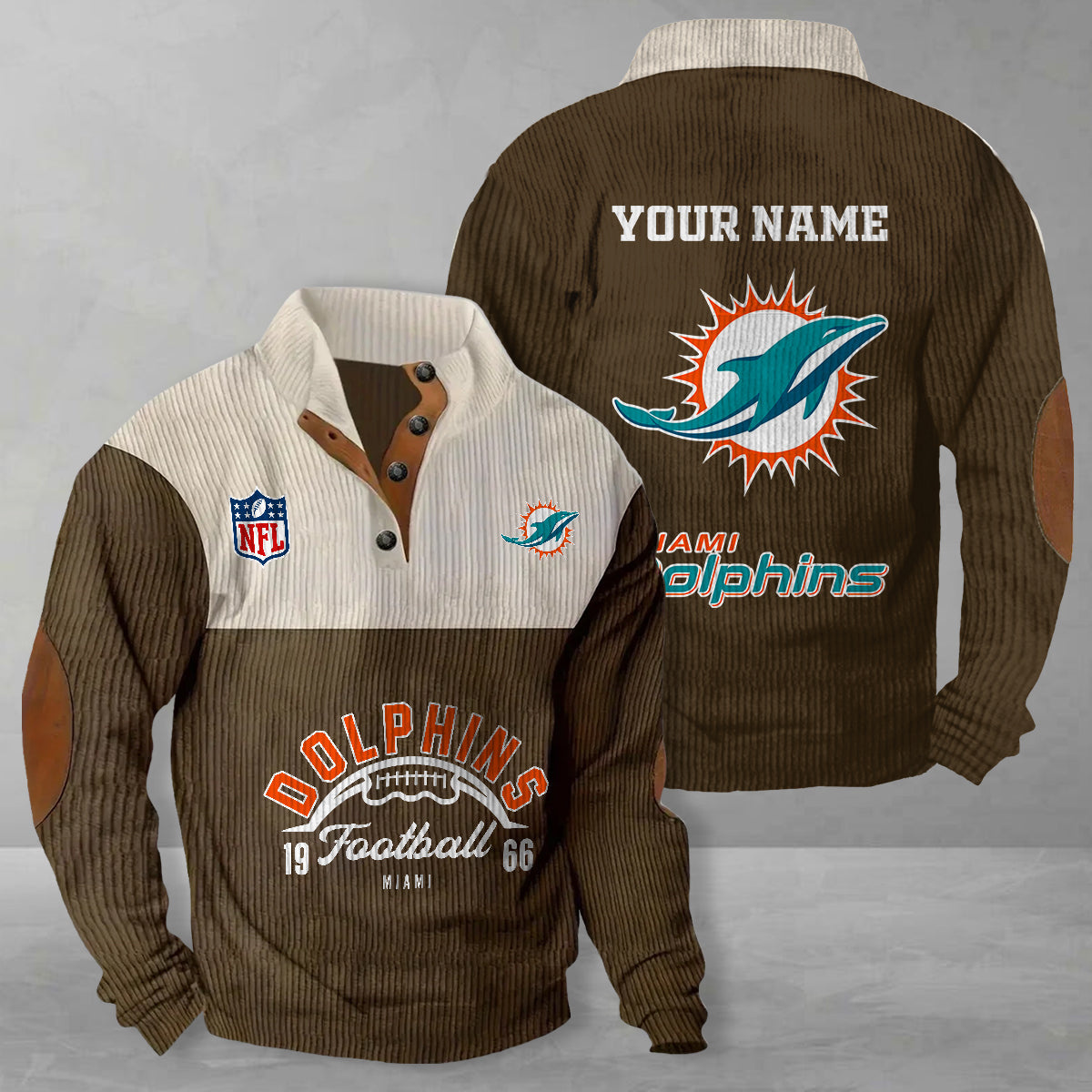 Miami Dolphins Colorful Stand Collar Sweatshirt New Collection AZTGCSSW000060