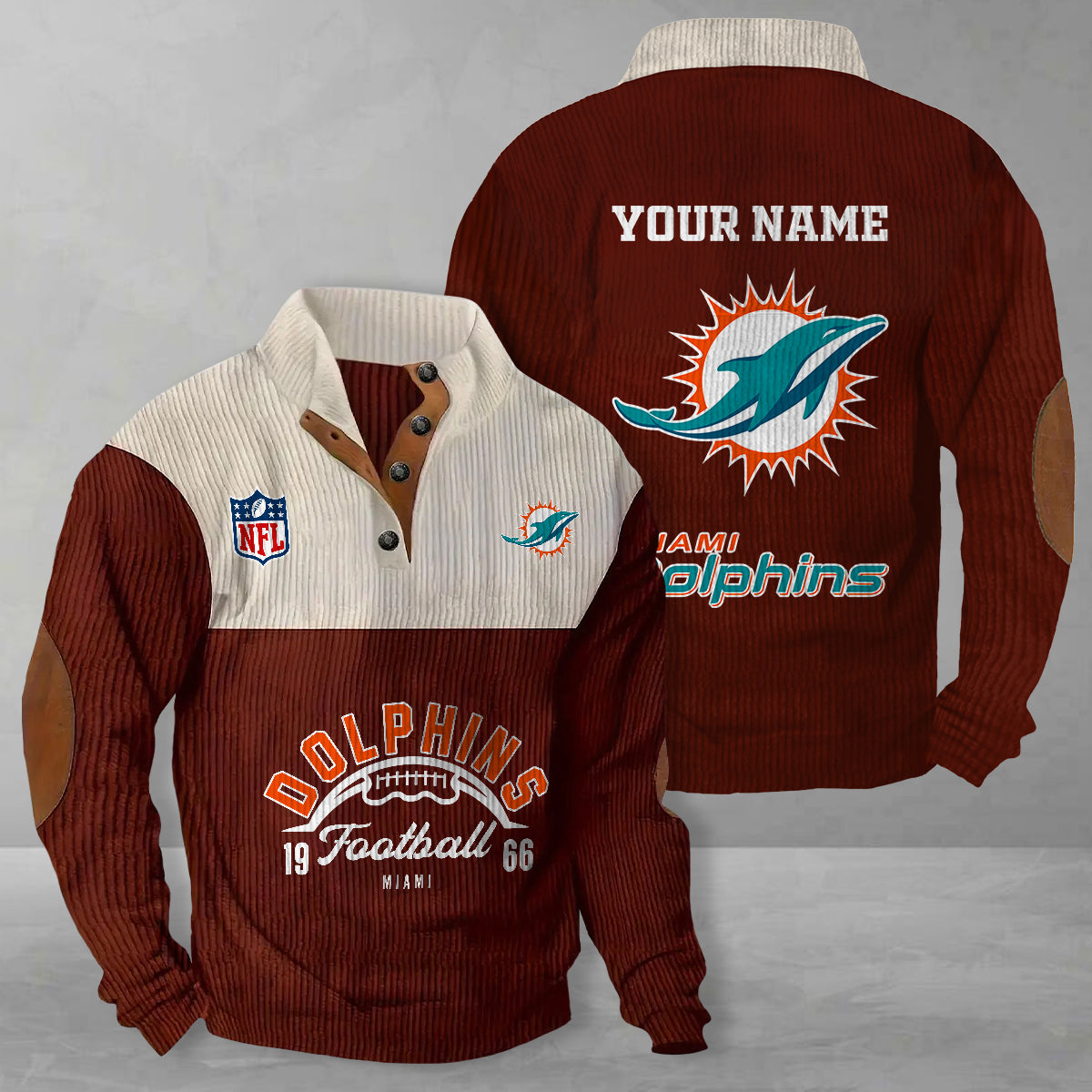 Miami Dolphins Colorful Stand Collar Sweatshirt New Collection AZTGCSSW000060