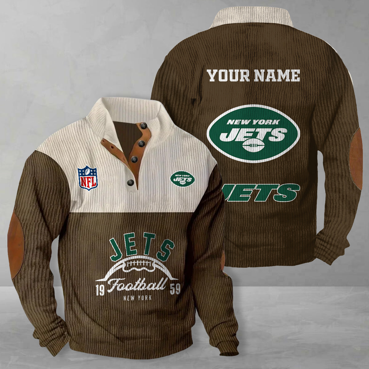 New York Jets Colorful Stand Collar Sweatshirt New Collection AZTGCSSW000062