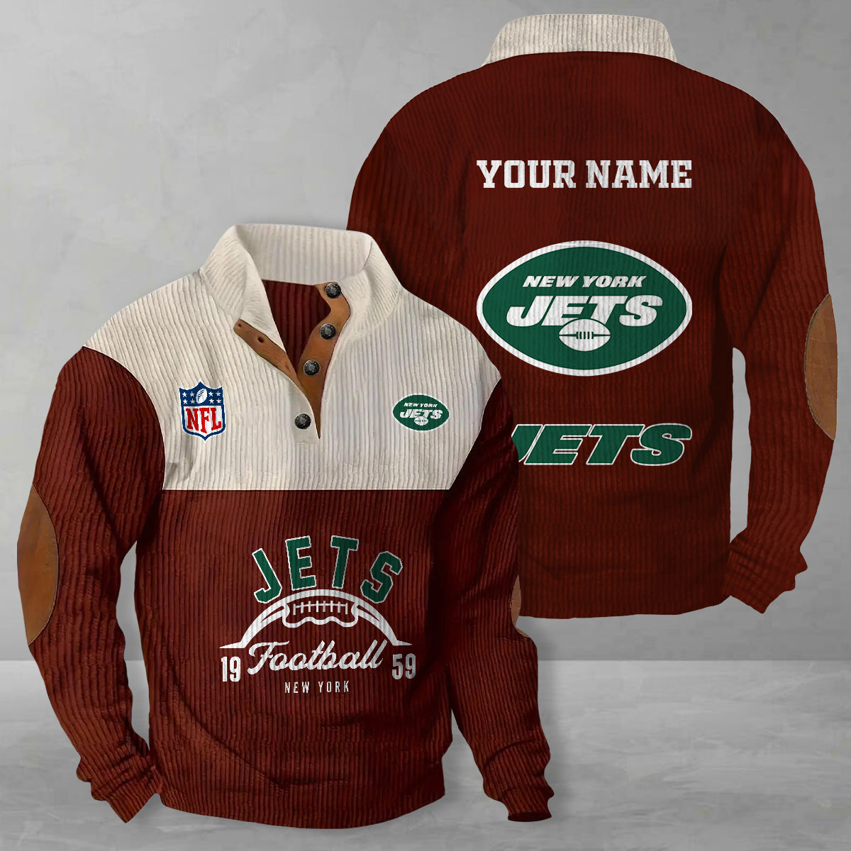 New York Jets Colorful Stand Collar Sweatshirt New Collection AZTGCSSW000062