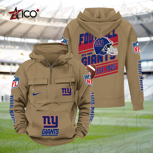 New York Giants Personalized Multi-Pockets Zip Hoodie New 2025 AZTGMZHD000244