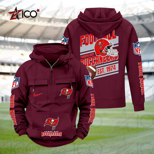 Tampa Bay Buccaneers Personalized Multi-Pockets Zip Hoodie New 2025 AZTGMZHD000250