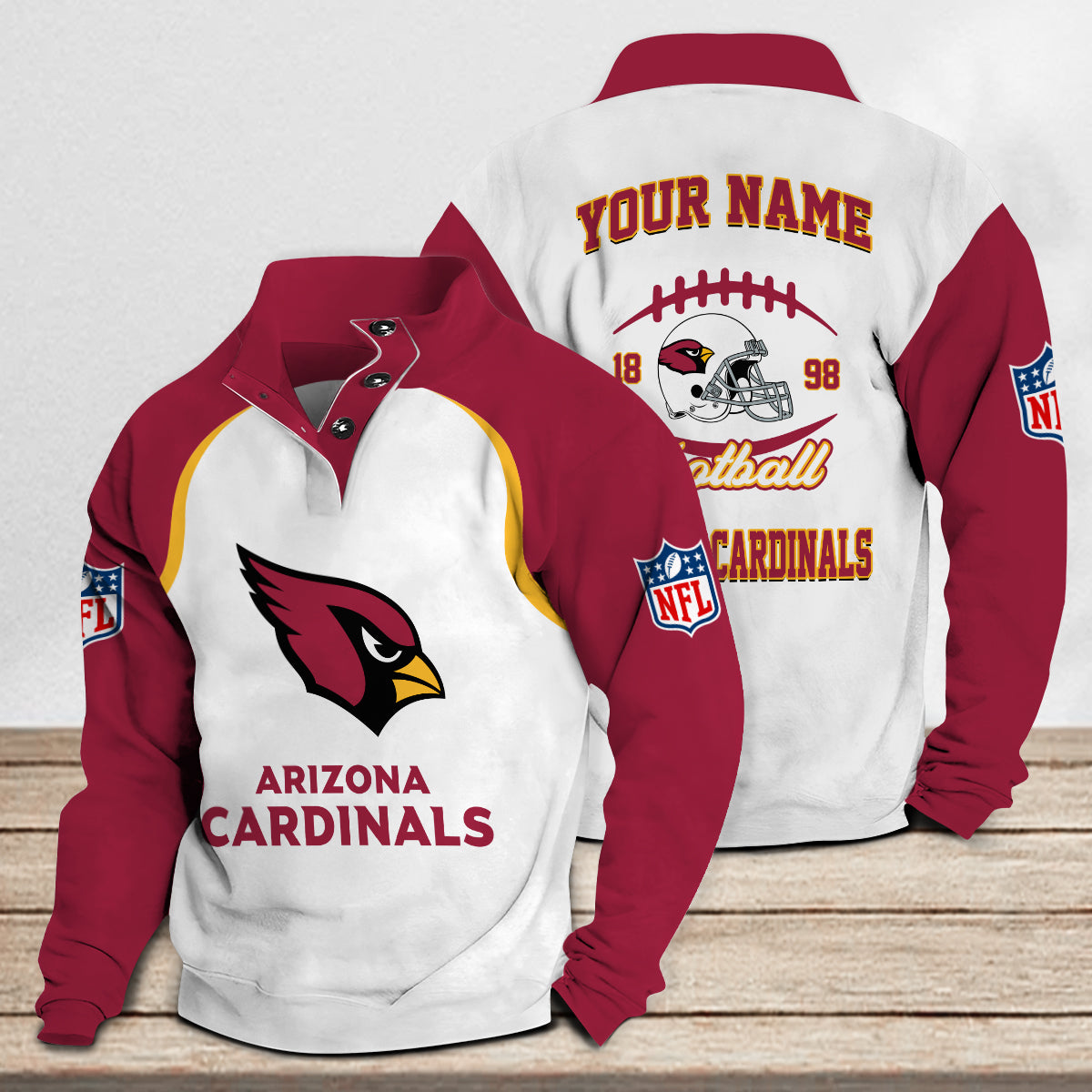 Arizona Cardinals Casual Stand Collar Sweatshirt Premium New Edition AZTGSCSW000065