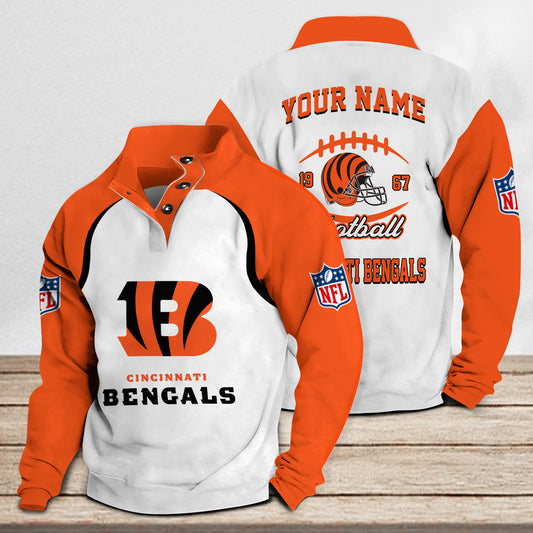 Cincinnati Bengals Casual Stand Collar Sweatshirt Premium New Edition AZTGSCSW000083