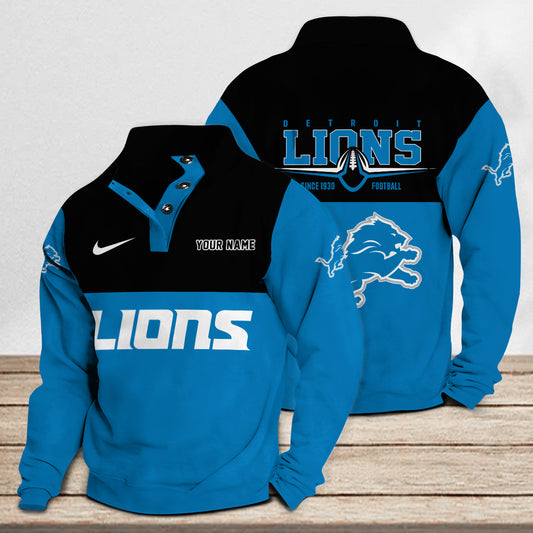 Detroit Lions Casual Stand Collar Sweatshirt Premium New Edition AZTGSCSW000198