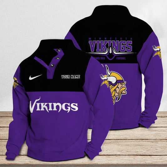 Minnesota Vikings Casual Stand Collar Sweatshirt Premium New Edition AZTGSCSW000201